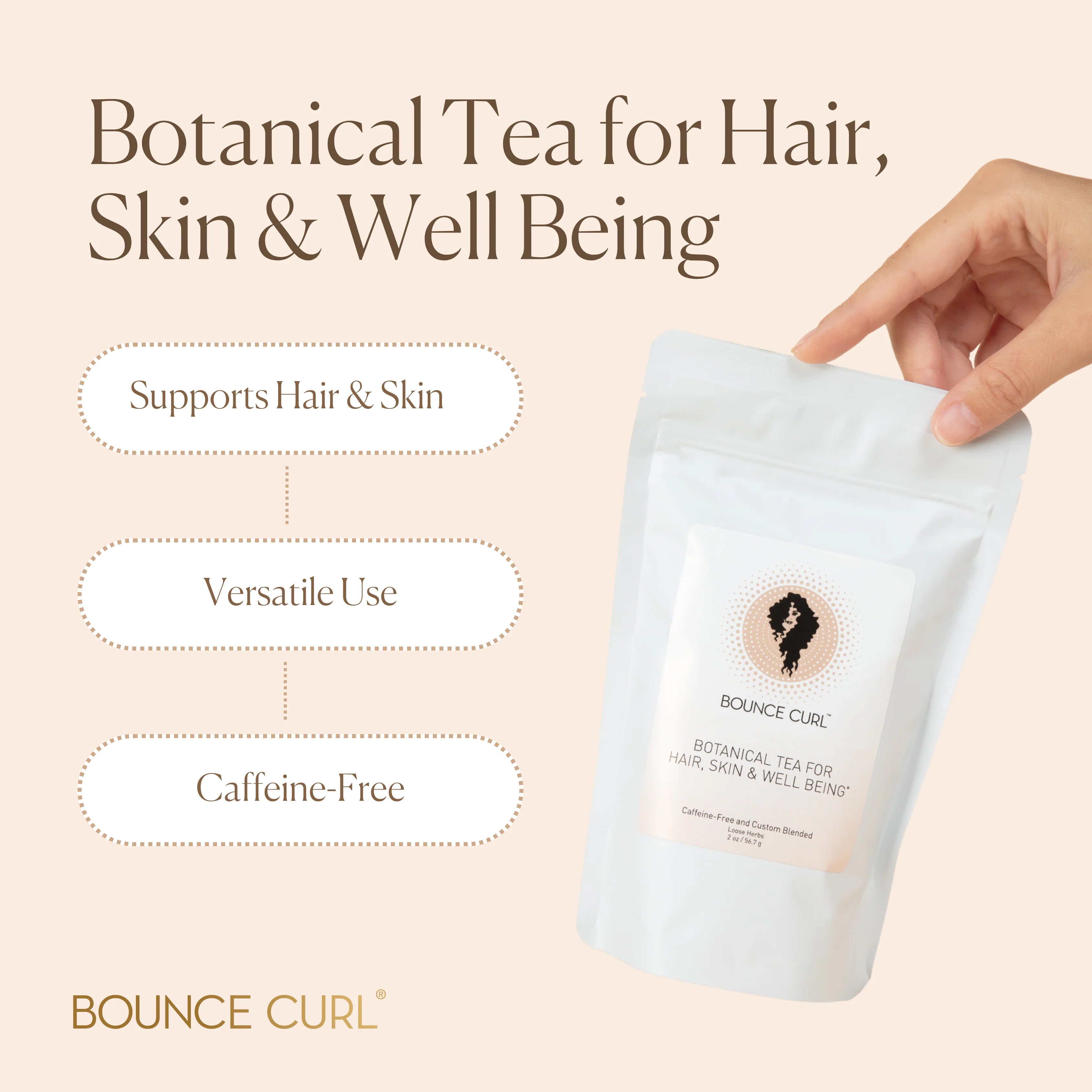 Bounce Curl Botanical Tea for Hair, Skin & Well Being 2oz  Product Benefits