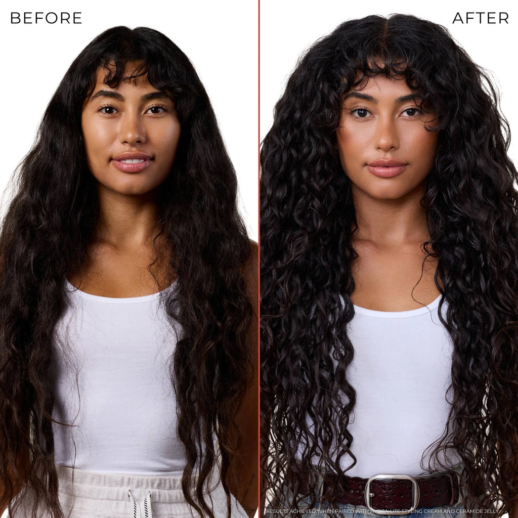 Bounce Curl Ceramide Jelly - before and after on curly and coily hair