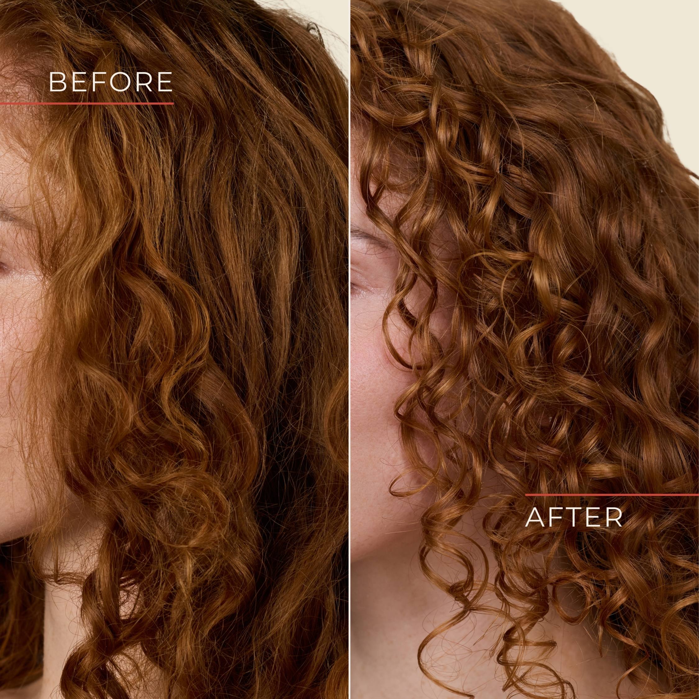 Bounce Curl Hydra-Lite Styling Cream - before and after on wavy curly and coily hair