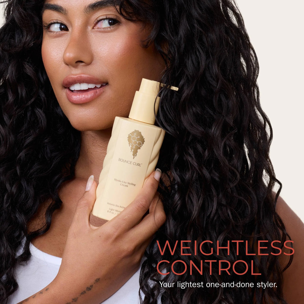 Bounce Curl Hydra-Lite Styling Cream - model with weightless curl control