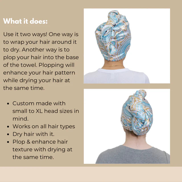 Bounce Curl Satin Microfiber Turban - satin and microfiber fabric detail