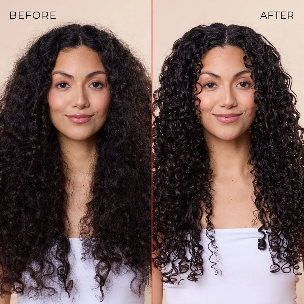 Bounce Curl Slick-Dense Define EdgeLift Brush - before and after curl definition