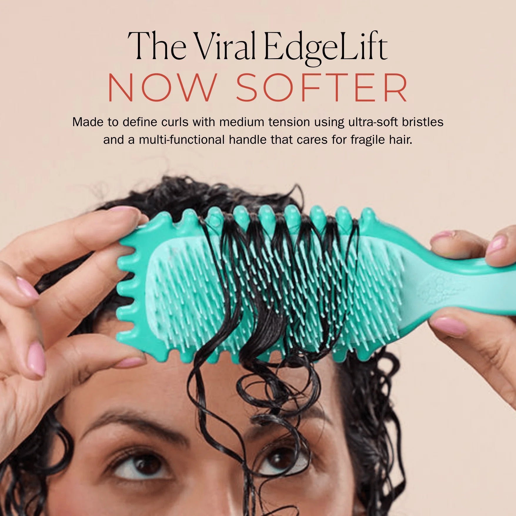 Bounce Curl Slick-Dense Define EdgeLift Brush - product infographic and benefits