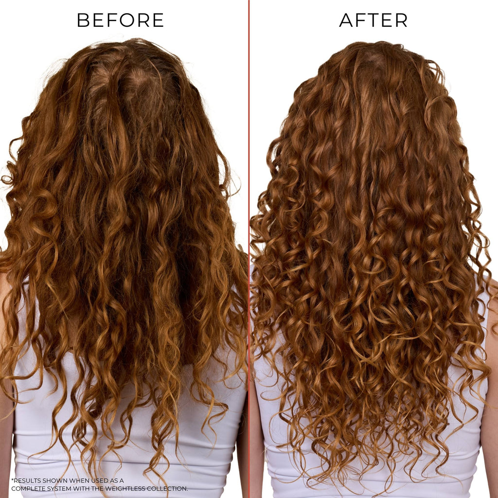 Bounce Curl Thermal Guard Leave-In - before and after heat protection on curly hair