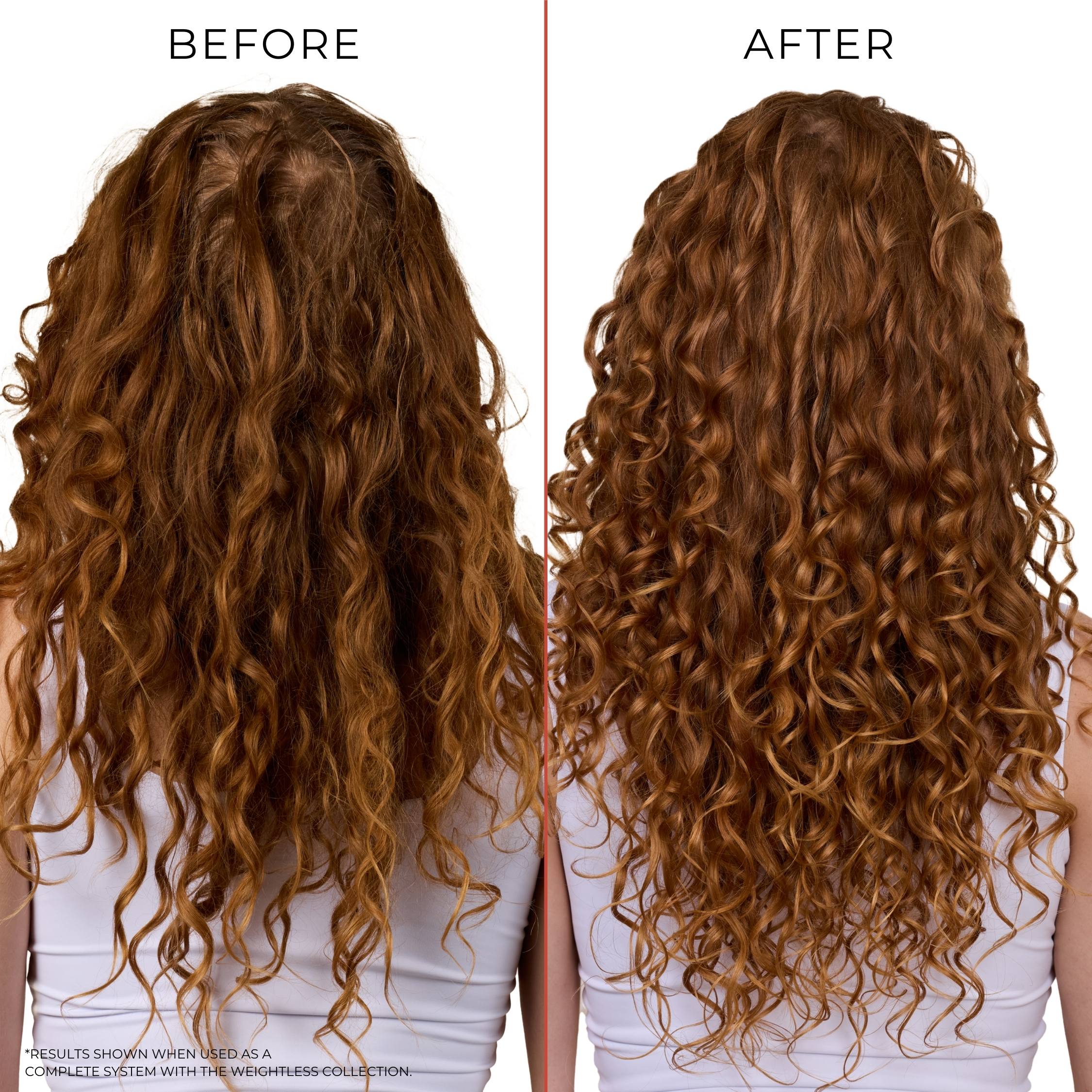 Bounce Curl Thermal Guard Leave-In - before and after heat protection on curly hair