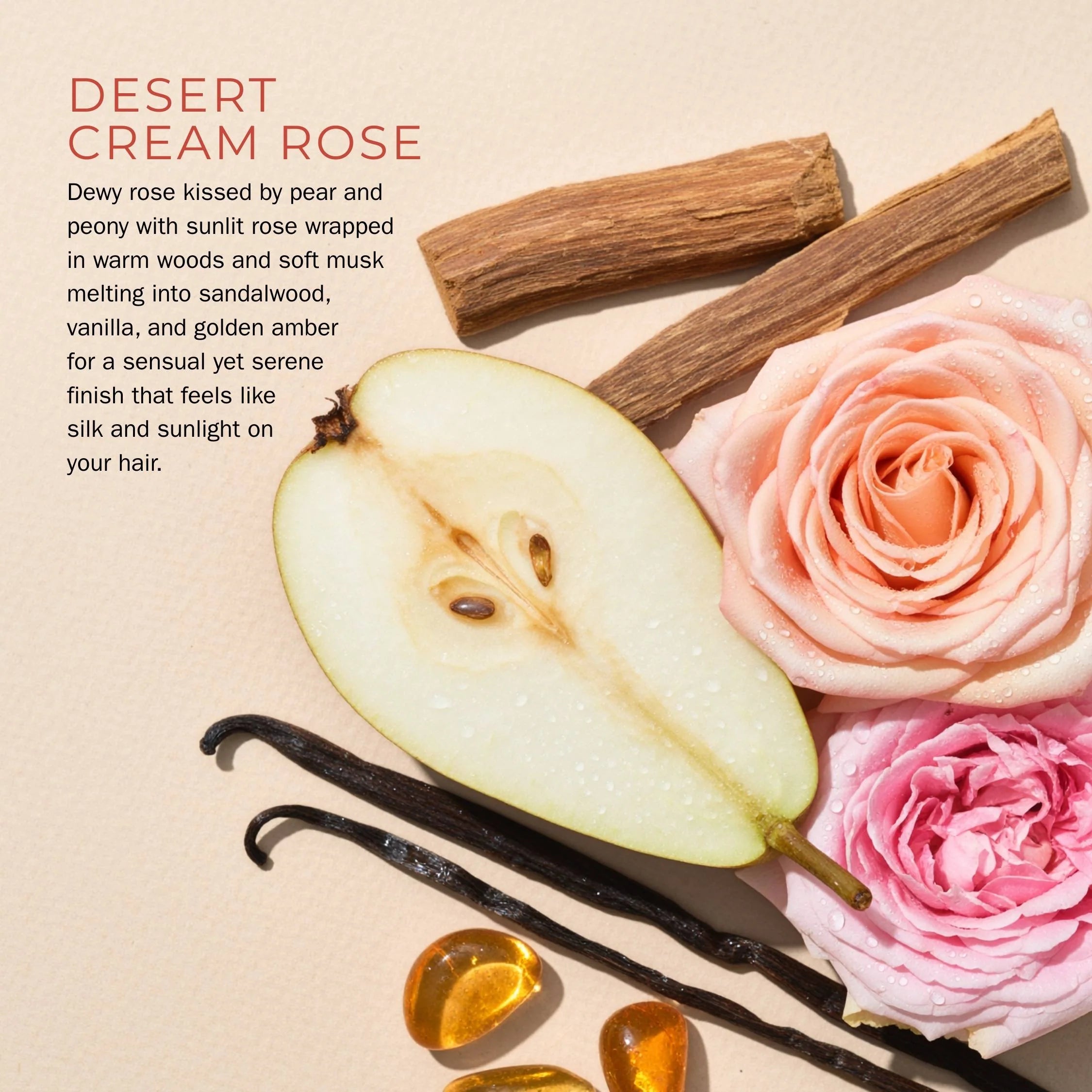 Bounce Curl Thermal Guard Leave-In - desert cream and rose scent description