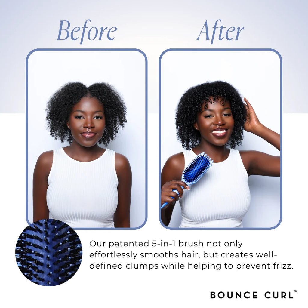 Bounce Curl Volume EdgeLift Brush - before and after curl volume comparison