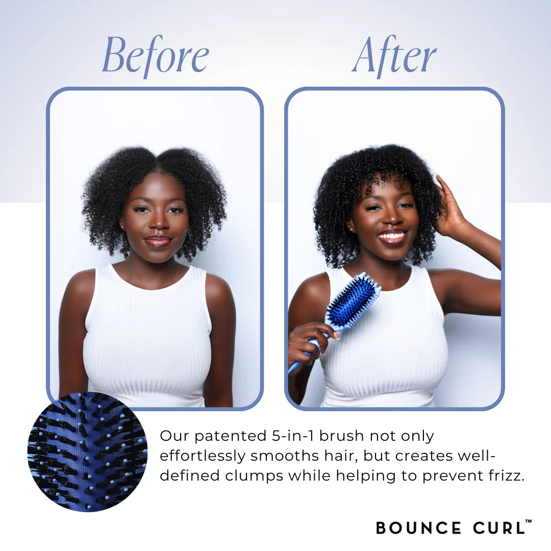 Bounce Curl Volume EdgeLift Brush - before and after curl volume comparison