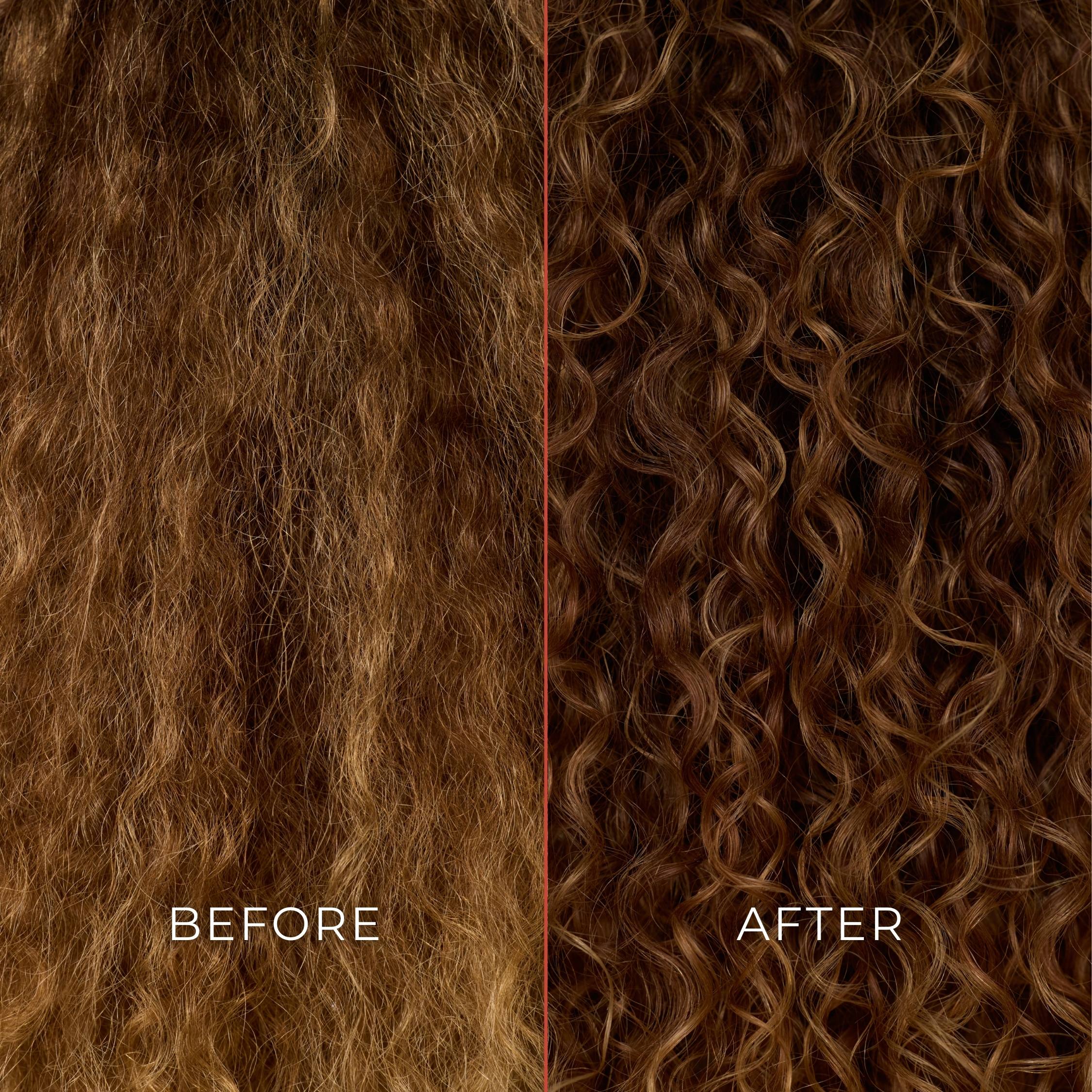 Bounce Curl Weightless Conditioning Mask - before and after on curly hair
