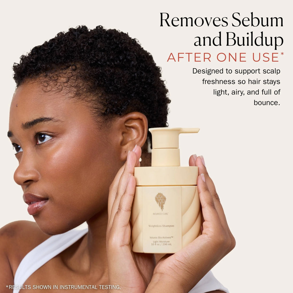 Bounce Curl Weightless Shampoo - clinically proven to remove sebum buildup
