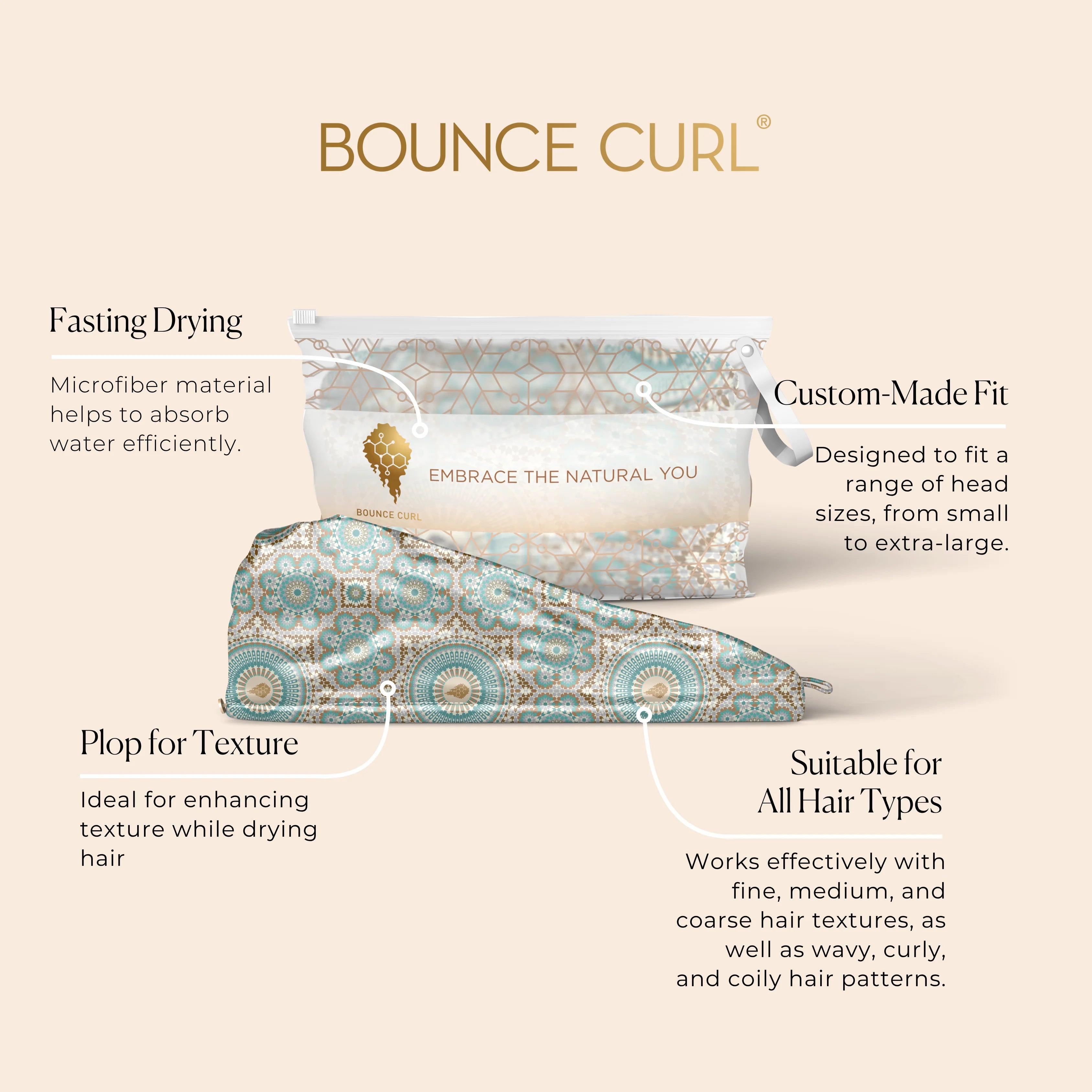 Bounce Curl Satin Microfiber Turban